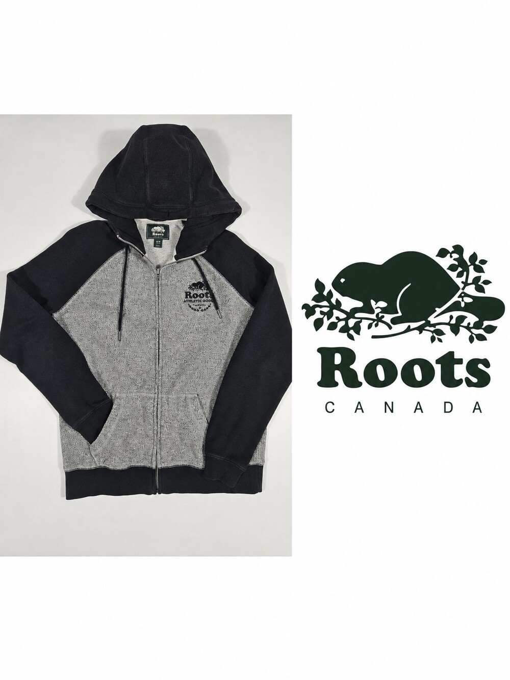 Roots Canada Athletic Goods Full-Zip Hoodie – Men’s M